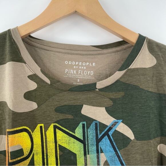 NEW ODD PEOPLE CLOTHING T-Shirt Size Small Camouflage Boho NWOT Pink Floyd Rock - Picture 4 of 11